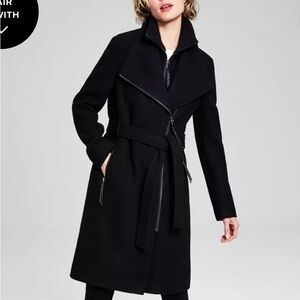 Calvin Klein Women's Black Belted Coat